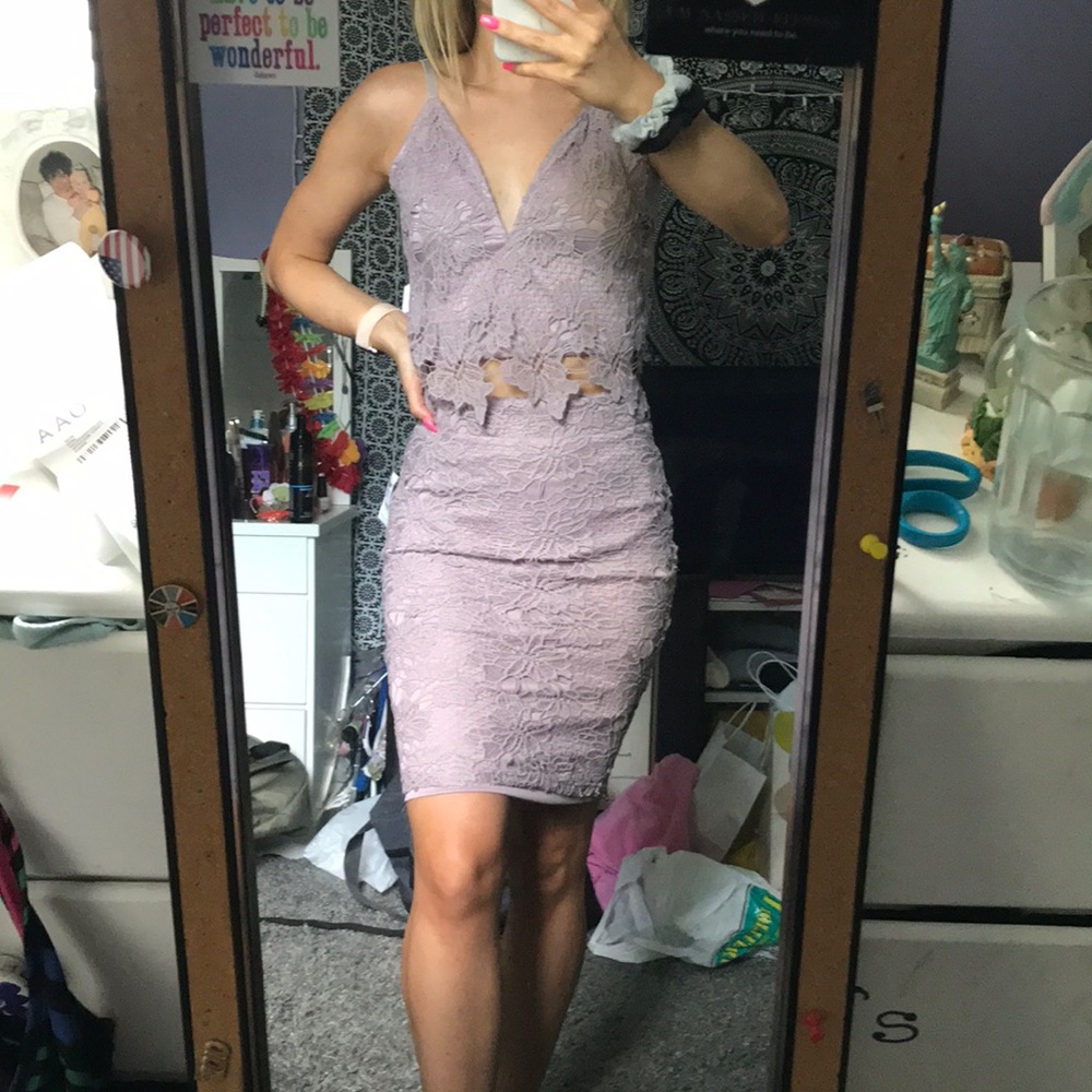 Lilac lace overlay 2 piece set